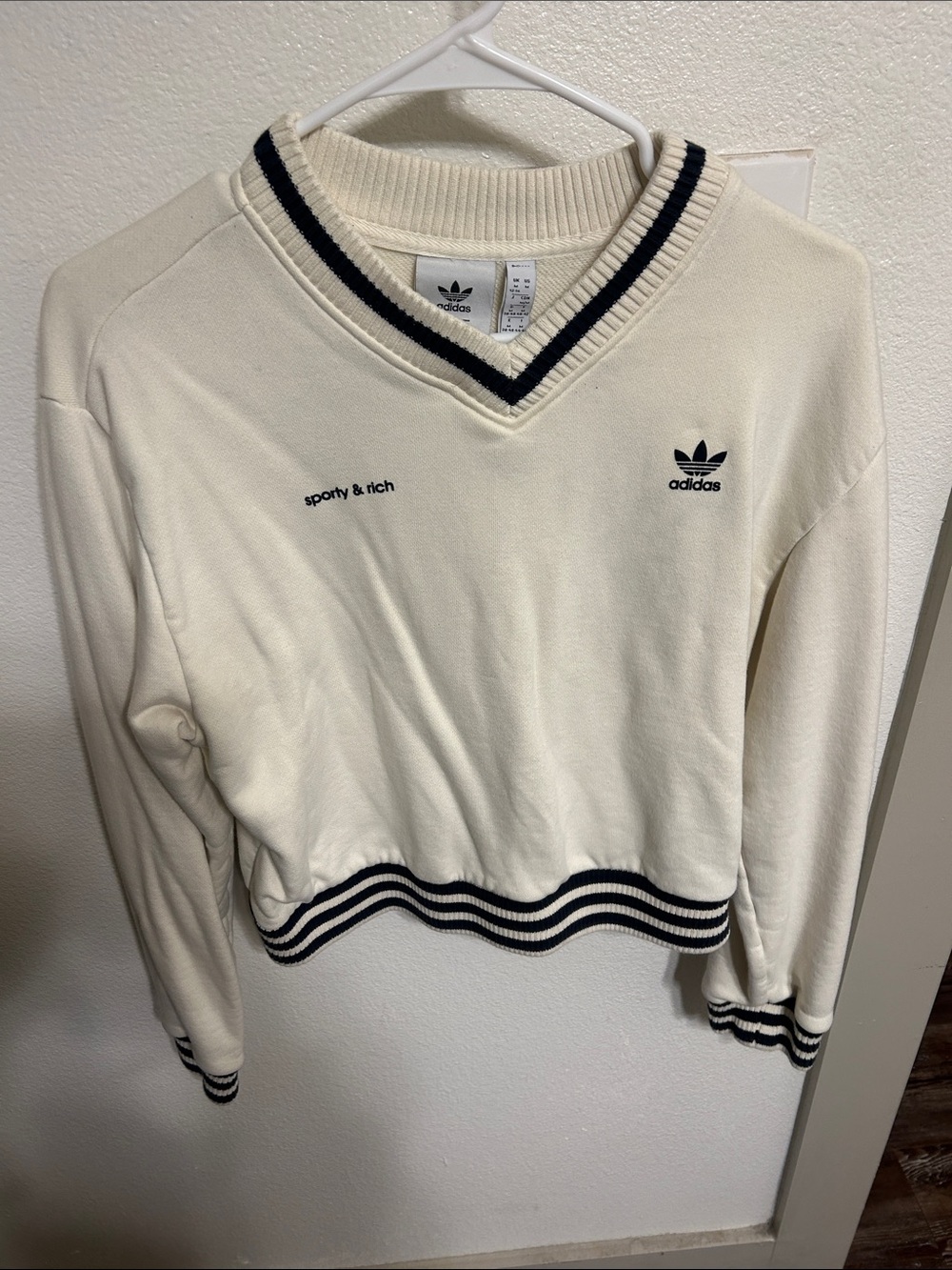 adidas Originals x Sporty & Rich V-Neck Sweatshirt